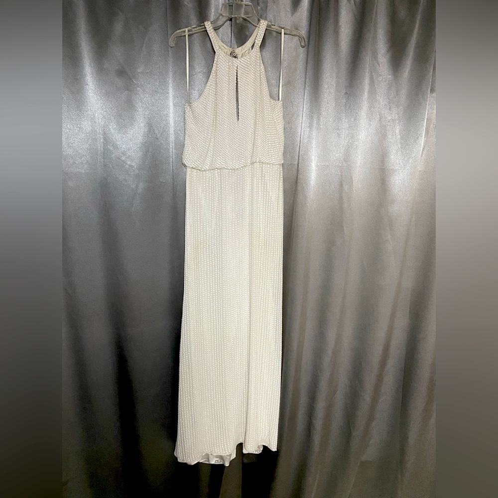 Elegant “Parker” Glittering White Sequin and Beaded Gown. Heavy & Gorgeous